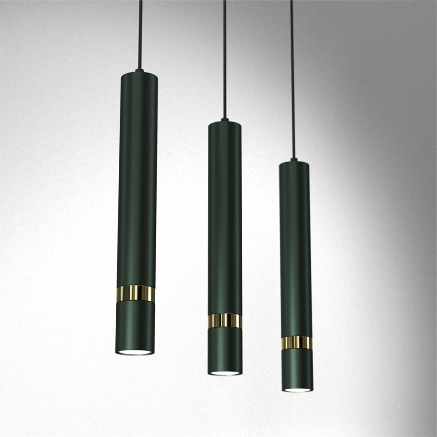 Suspension sur câble JOKER 3xGU10/25W/230V vert/doré