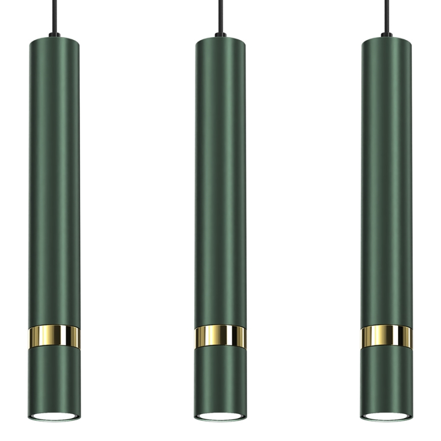 Suspension sur câble JOKER 3xGU10/25W/230V vert/doré
