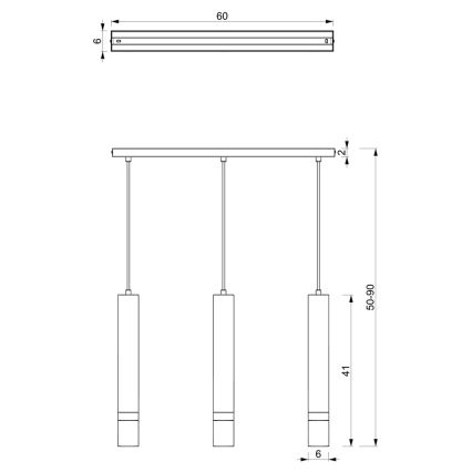Suspension sur câble JOKER 3xGU10/25W/230V vert/doré