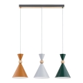 Suspension sur câble KANDY 3xE27/15W/230V multicolore