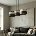 Suspension sur câble KARBON 3xE27/15W/230V noir/gris