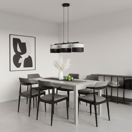 Suspension sur câble KARBON 3xE27/15W/230V noir/gris