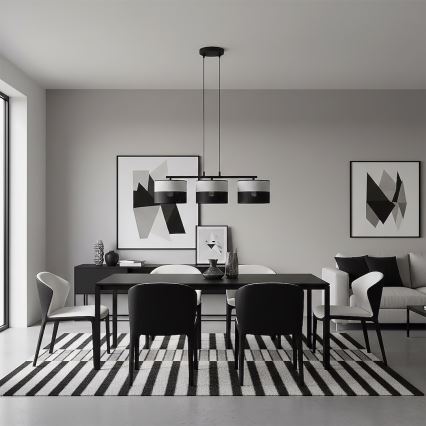 Suspension sur câble KARBON 3xE27/15W/230V noir/gris
