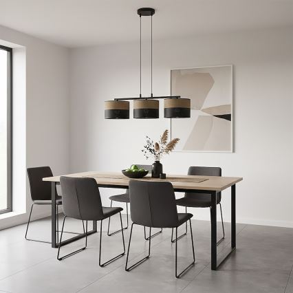 Suspension sur câble KARBON 3xE27/15W/230V noir/marron