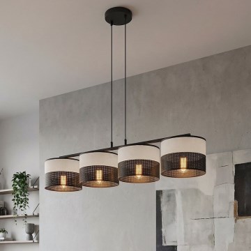 Suspension sur câble KARBON 4xE27/15W/230V noir/gris