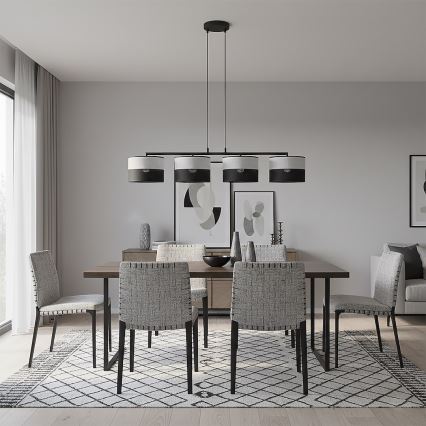 Suspension sur câble KARBON 4xE27/15W/230V noir/gris