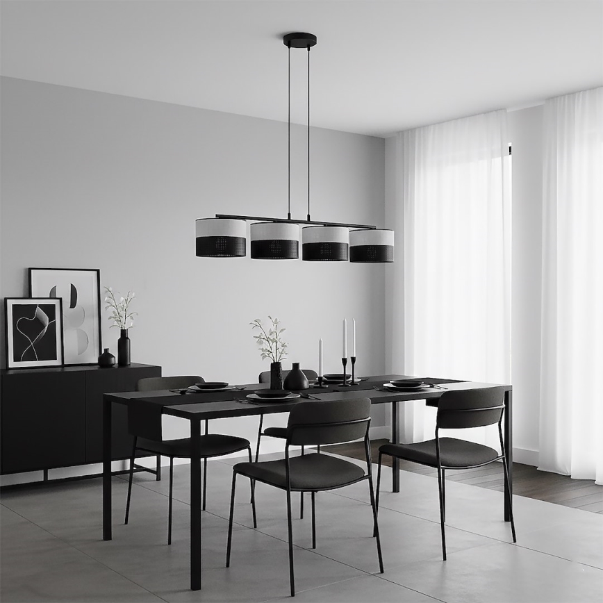 Suspension sur câble KARBON 4xE27/15W/230V noir/gris