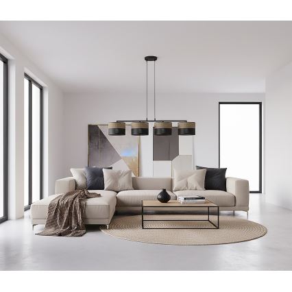 Suspension sur câble KARBON 4xE27/15W/230V noir/marron