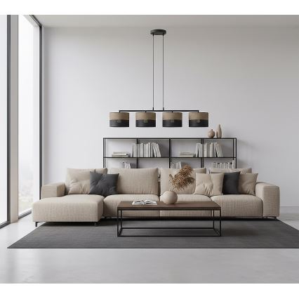 Suspension sur câble KARBON 4xE27/15W/230V noir/marron