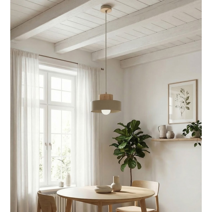 Suspension sur câble KIVI 1xE27/15W/230V beige