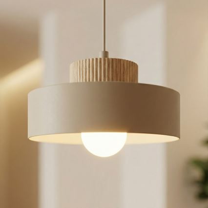 Suspension sur câble KIVI 1xE27/15W/230V beige