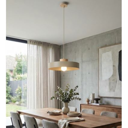 Suspension sur câble KIVI 1xE27/15W/230V beige