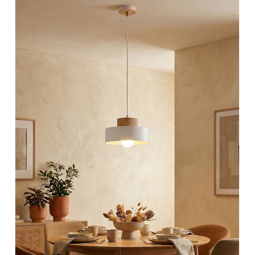 Suspension sur câble KIVI 1xE27/15W/230V blanche