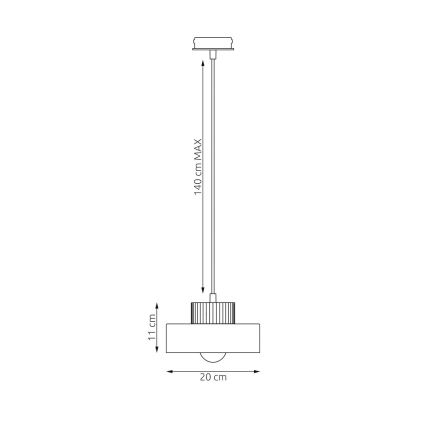 Suspension sur câble KIVI 1xE27/15W/230V blanche