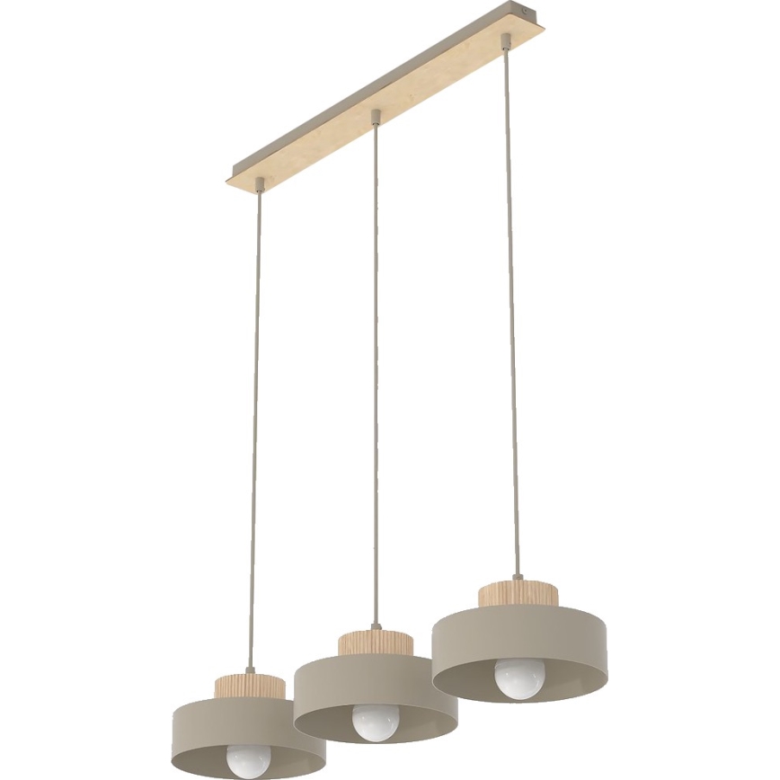 Suspension sur câble KIVI 3xE27/15W/230V beige