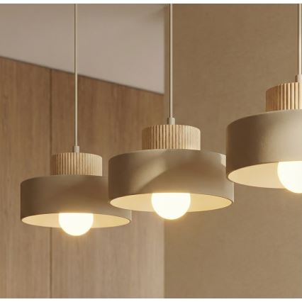 Suspension sur câble KIVI 3xE27/15W/230V beige