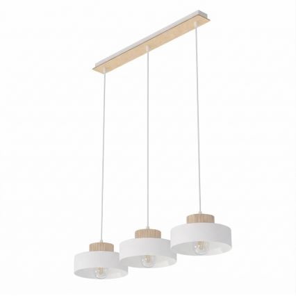 Suspension sur câble KIVI 3xE27/15W/230V blanche