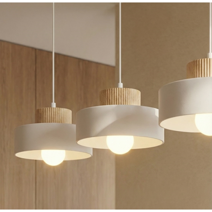 Suspension sur câble KIVI 3xE27/15W/230V blanche