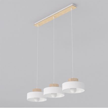 Suspension sur câble KIVI 3xE27/15W/230V blanche