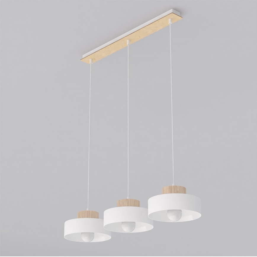 Suspension sur câble KIVI 3xE27/15W/230V blanche