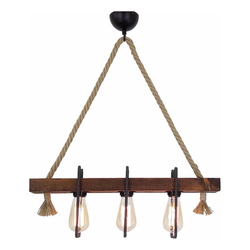 Suspension sur câble KUTUK 3xE27/40W/230V en pin