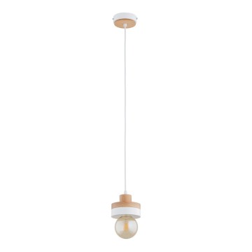 Suspension sur câble LARSO 1xE27/15W/230V blanc/beige
