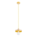 Suspension sur câble LARSO 1xE27/15W/230V jaune/beige