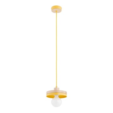 Suspension sur câble LARSO 1xE27/15W/230V jaune/beige
