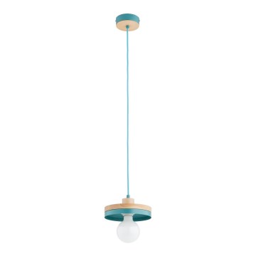 Suspension sur câble LARSO 1xE27/15W/230V menthe/beige