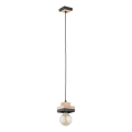 Suspension sur câble LARSO 1xE27/15W/230V noir/beige