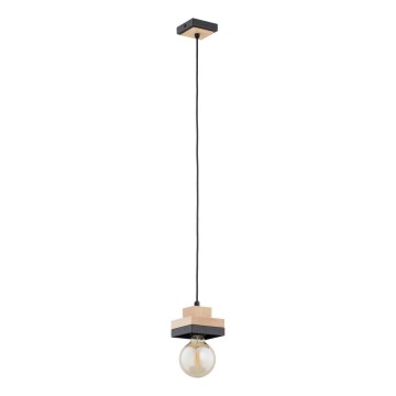 Suspension sur câble LARSO 1xE27/15W/230V noir/beige