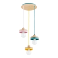 Suspension sur câble LARSO 3xE27/15W/230V multicolore