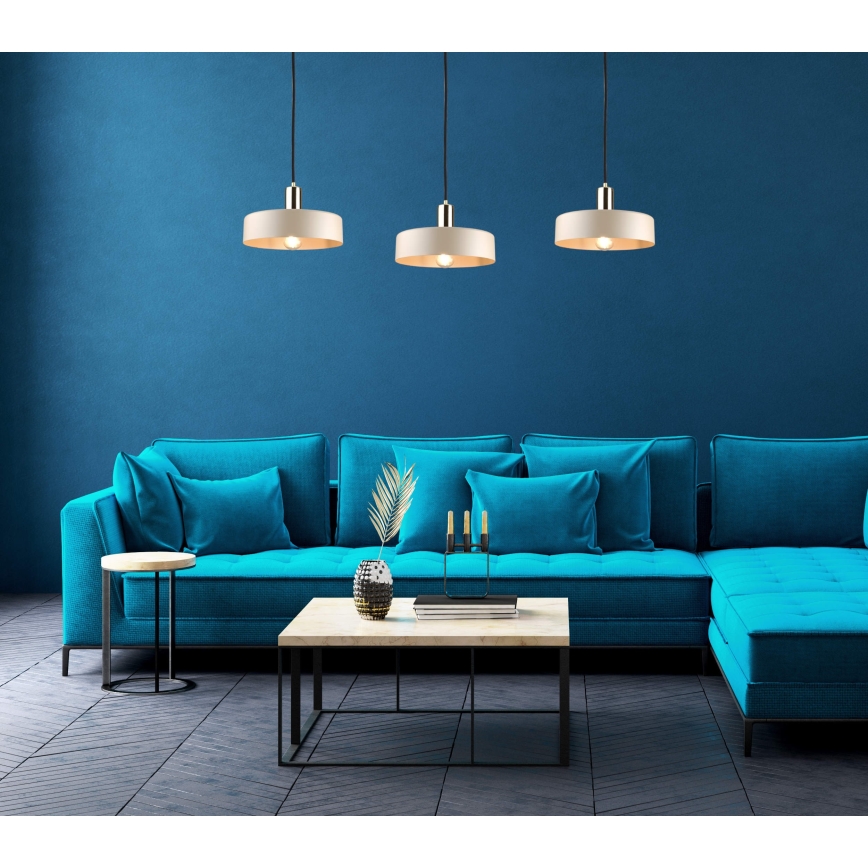 Suspension sur câble LATTE 3xE27/60W/230V beige/noir/doré