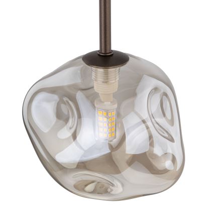 Suspension sur câble LAVA 1xG9/8W/230V bronze/beige fumé