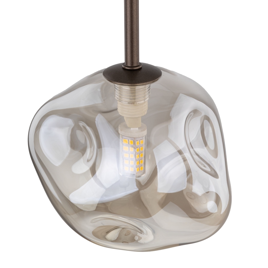 Suspension sur câble LAVA 1xG9/8W/230V bronze/beige fumé