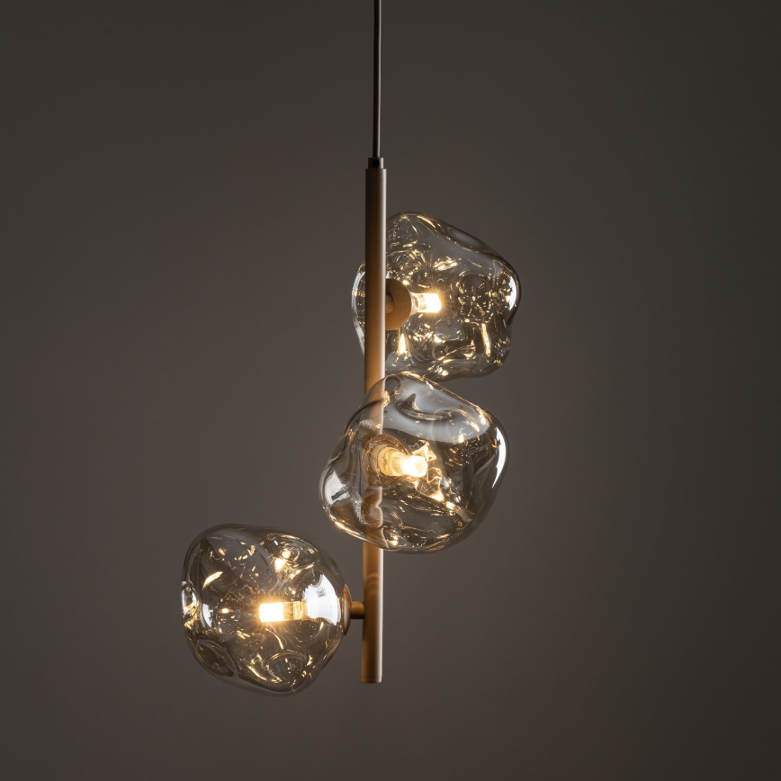 Suspension sur câble LAVA 3xG9/8W/230V beige / beige fumé