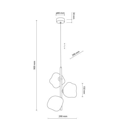 Suspension sur câble LAVA 3xG9/8W/230V beige / beige fumé