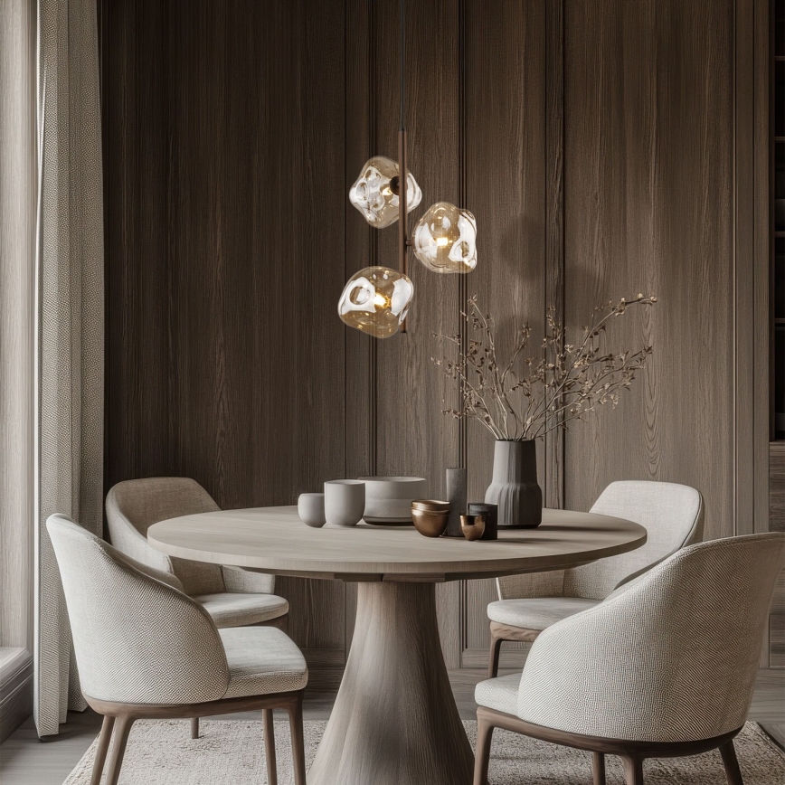 Suspension sur câble LAVA 3xG9/8W/230V bronze / beige fumé