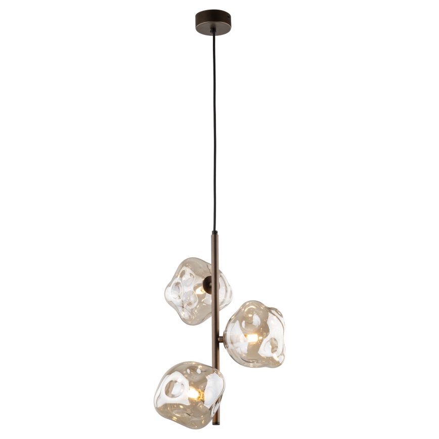 Suspension sur câble LAVA 3xG9/8W/230V bronze / beige fumé
