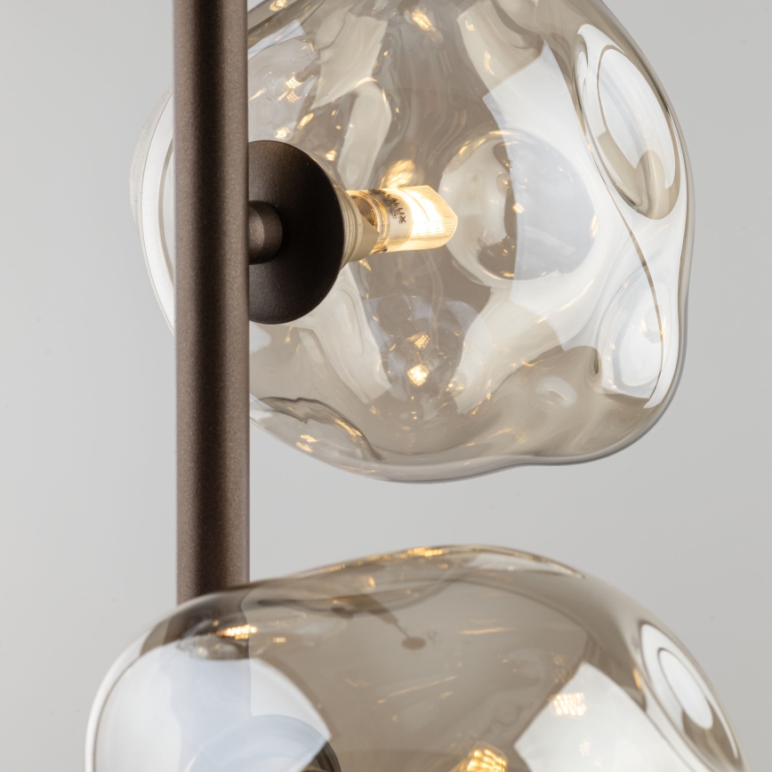 Suspension sur câble LAVA 3xG9/8W/230V bronze / beige fumé