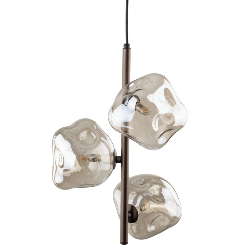 Suspension sur câble LAVA 3xG9/8W/230V bronze / beige fumé
