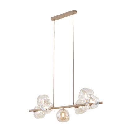 Suspension sur câble LAVA 7xG9/8W/230V beige/beige fumé