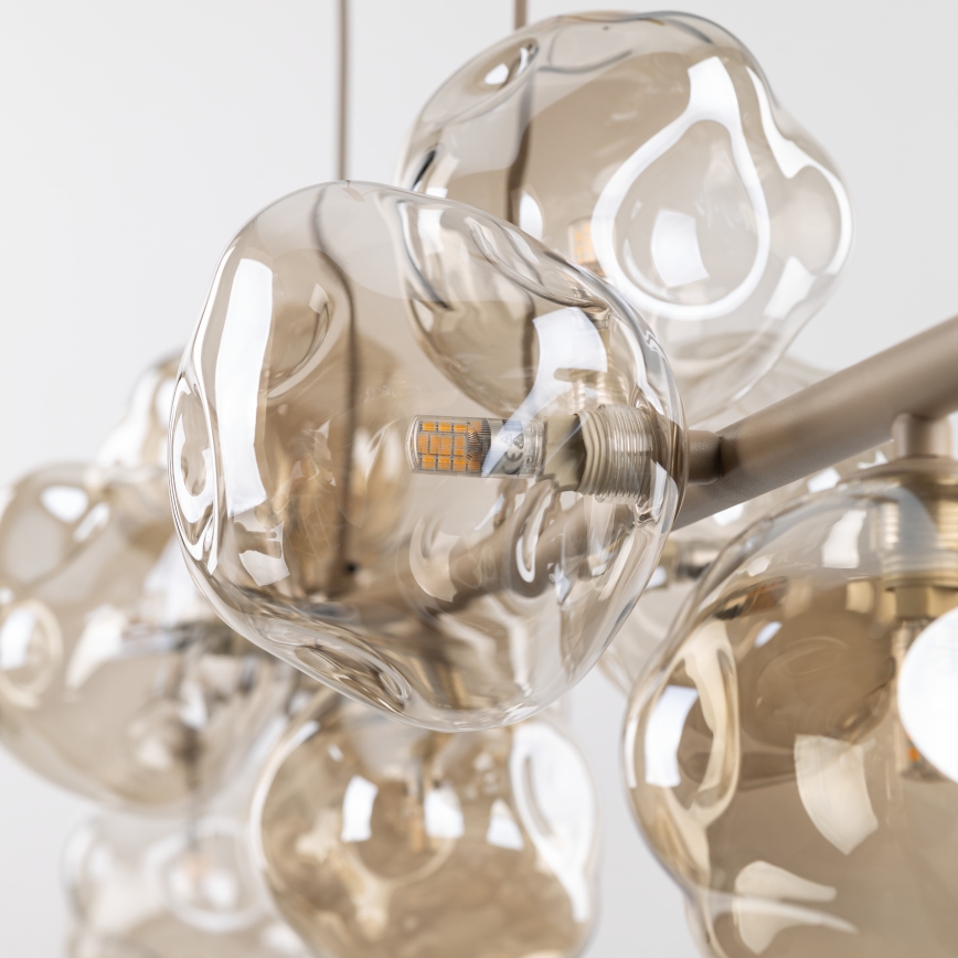 Suspension sur câble LAVA 9xG9/8W/230V beige/fumé beige