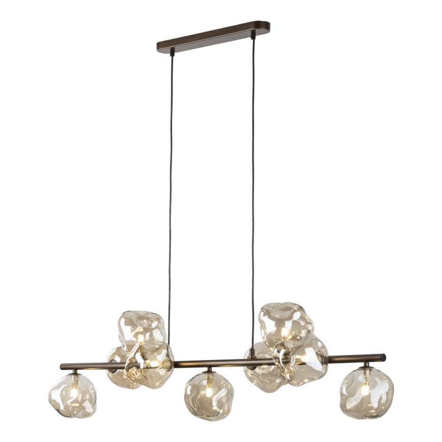 Suspension sur câble LAVA 9xG9/8W/230V bronze / beige fumé