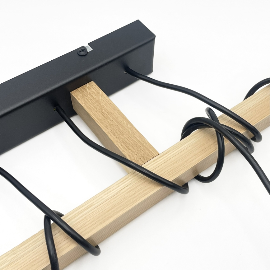 Suspension sur câble LEANDRA 5xE27/15W/230V chêne/noir