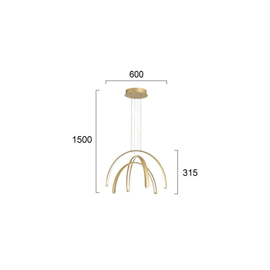 Suspension sur câble LED MEGAN LED/41W/230V dorée