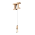 Suspension sur câble LEON 1xE27/60W/230V hêtre