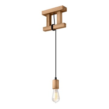 Suspension sur câble LEON 1xE27/60W/230V hêtre