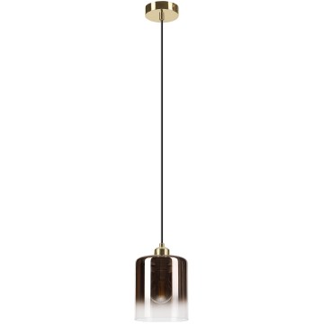 Suspension sur câble LIAH 1xE27/15W/230V doré/marron fumé