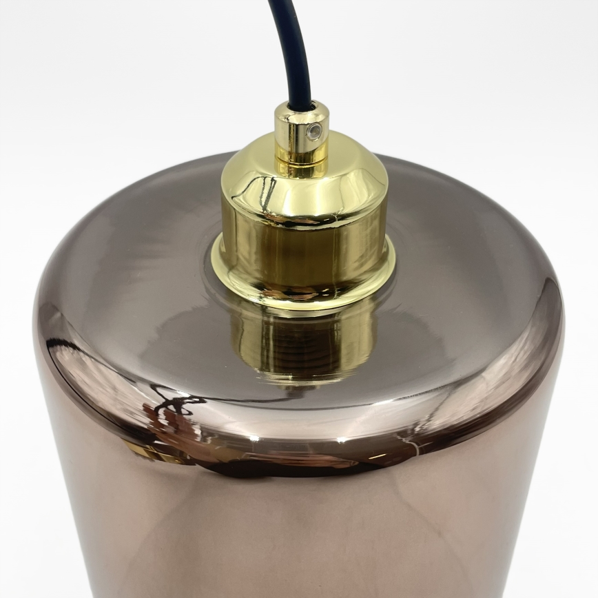 Suspension sur câble LIAH 1xE27/15W/230V doré/marron fumé